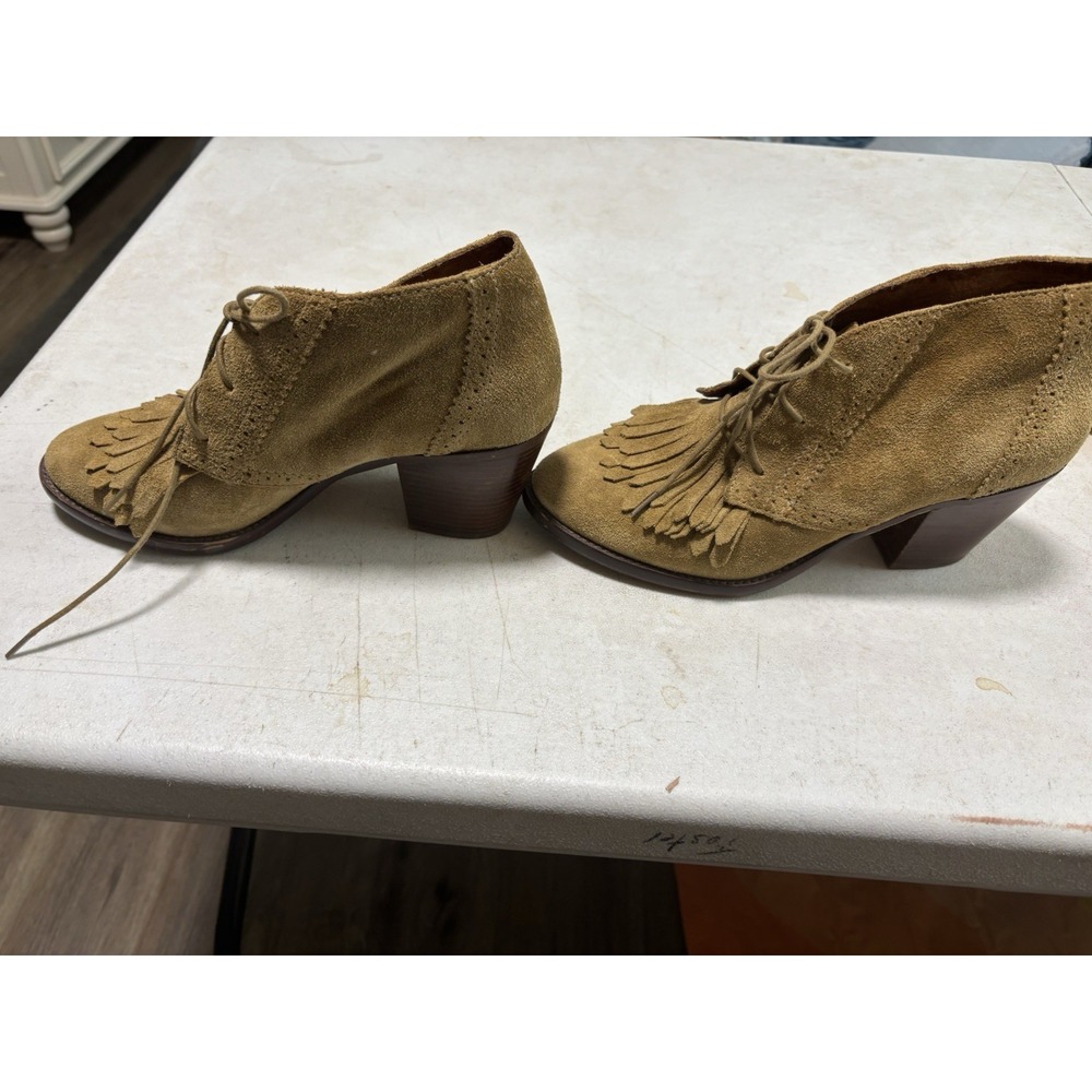 Madewell 1937 The Aberdeen Ankle Booties Womens Size 9.5MBrown Suede Fringe Lace